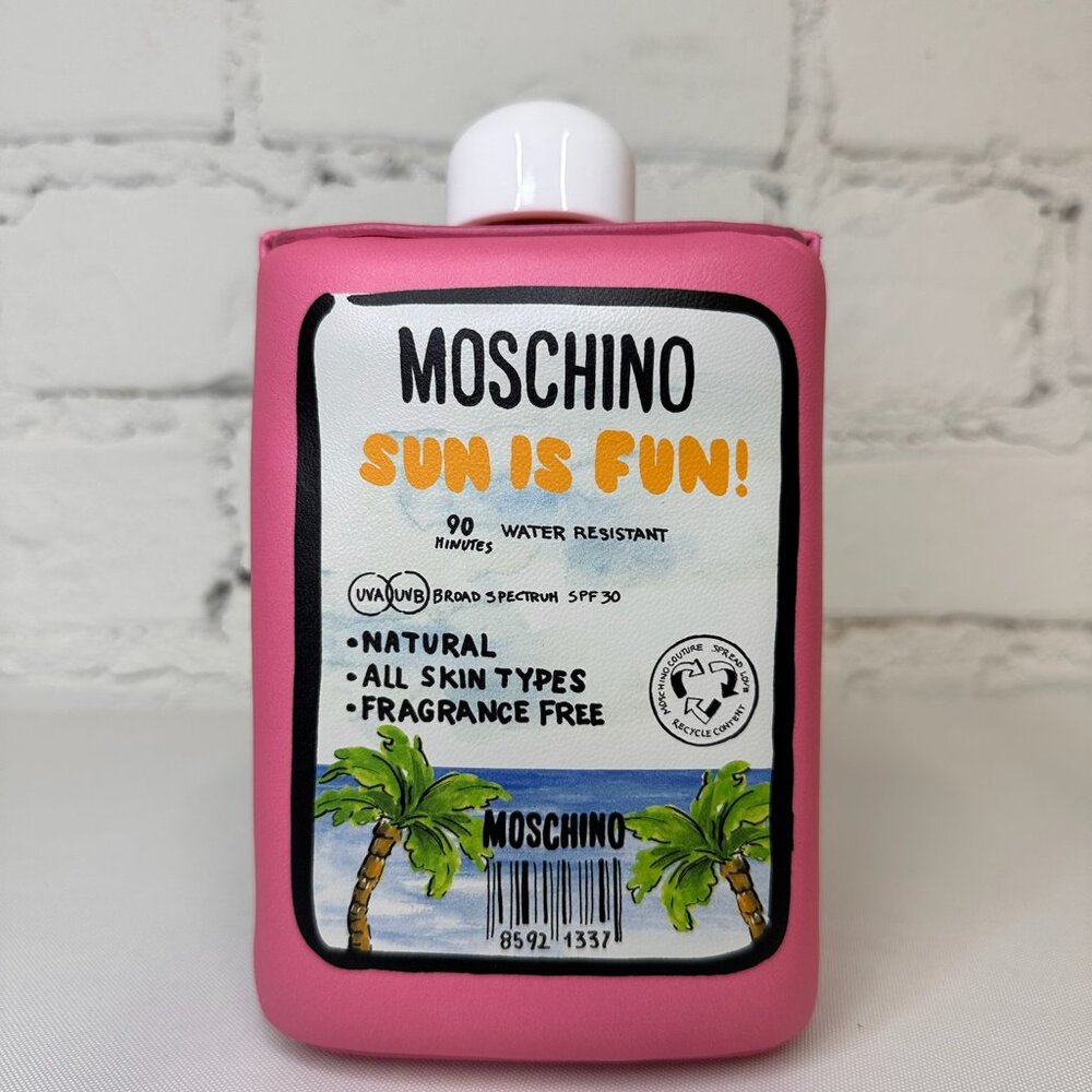 SS22 MOSCHINO Tropical Tan Clutch Pink Padded Nappa Leather Sunscreen 30SPF - Picture 13 of 16